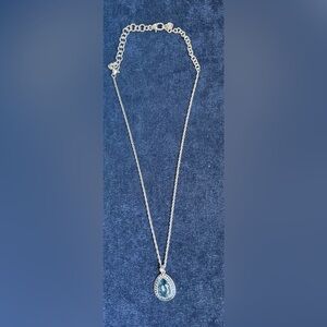 Brighton Silver Necklace with Blue Pendant